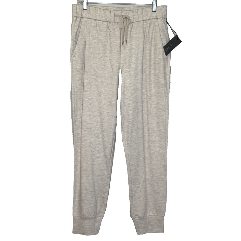 Rachel Zoe Joggers Pants Womens Size Medium Heather Oatmeal Elastic Waist NEW